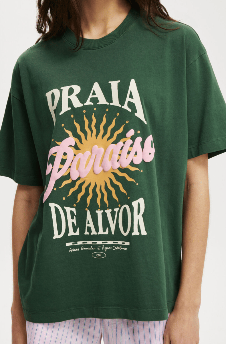 dark green overiszed graphic tee australia