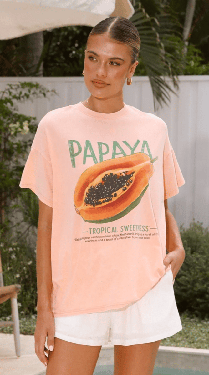 peach oversized graphic tee australia