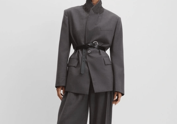 Country Road Wool Blazer in grey