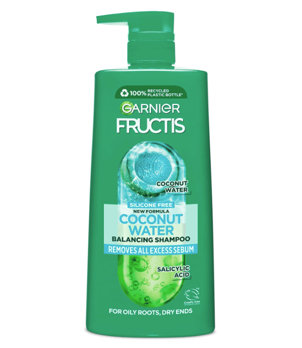 Garnier Fructis Coconut Water Shampoo for Oily Roots and Dry Ends,