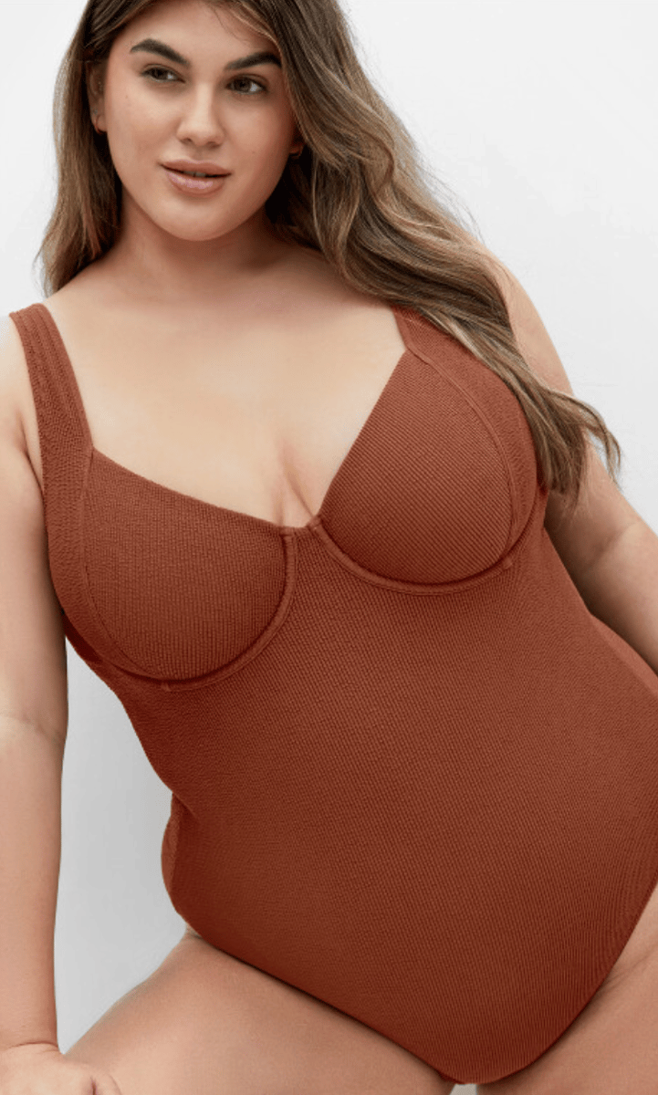 one piece swimsuit in brown from City Chic