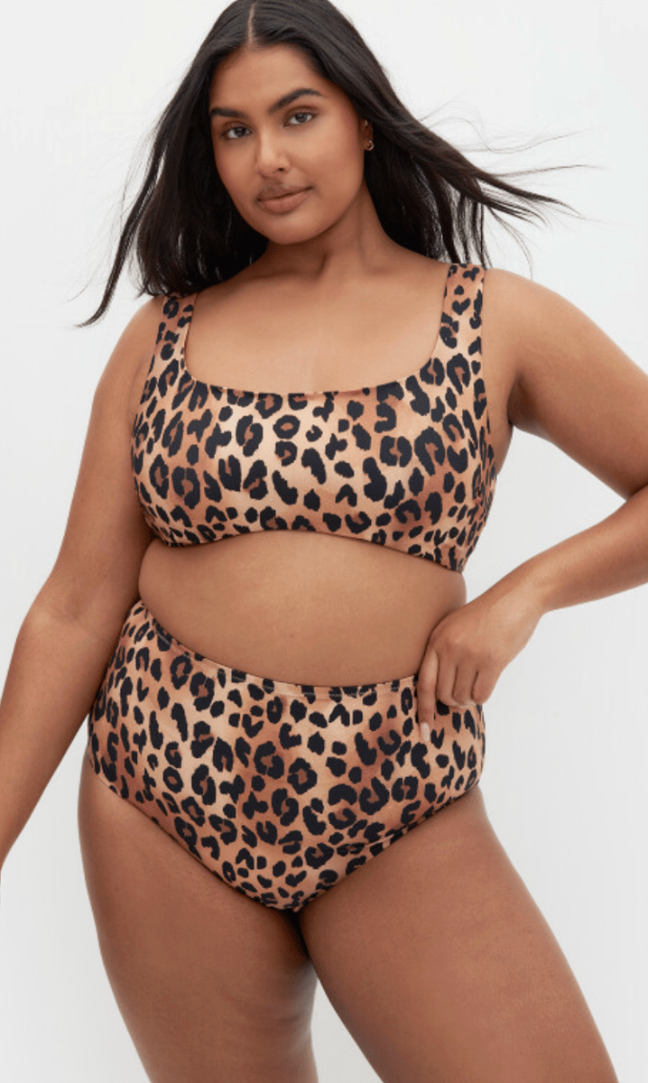 square neckline top high waist fit bottom from City Chic