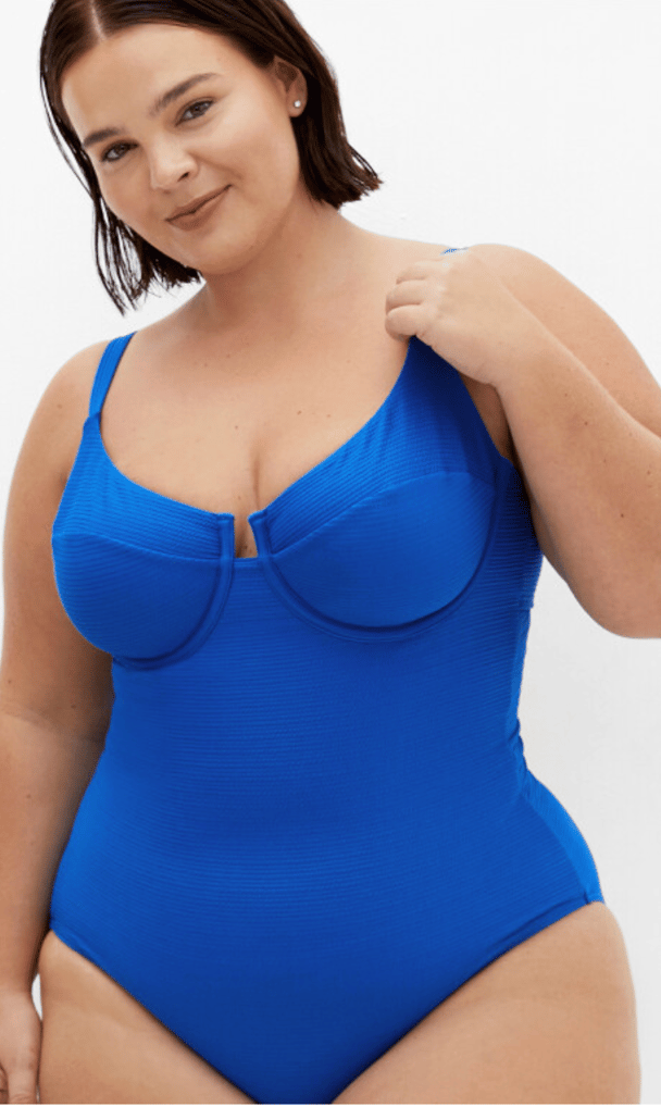 one piece swimsuit in royal blue from City Chic