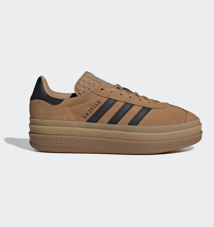 Adidas Original Gazelle Bold in Suede Tan and Chocolate Brown