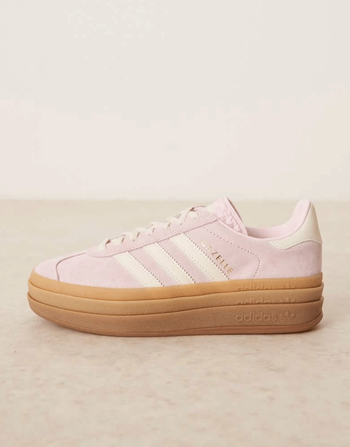 Adidas Original Gazelle Bold in Pale Pink and White