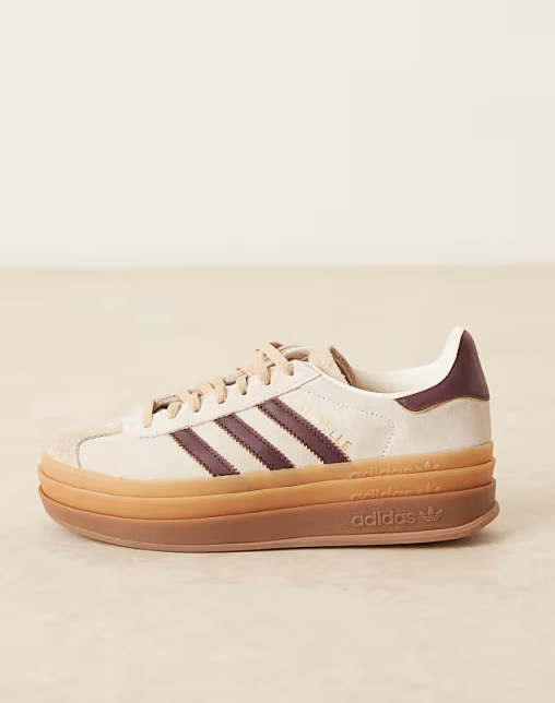 Adidas Original Gazelle Bold in Cream and Burgundy,