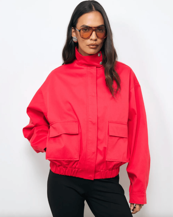 AERE Ines Funnel Neck Bomber