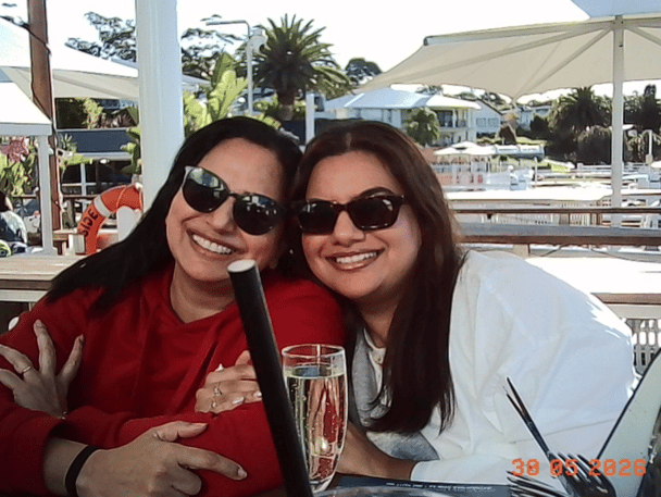 A photo of my mum and I.