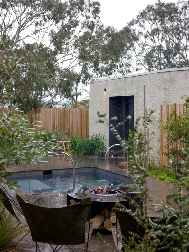 A view of About Time Bathhouse.