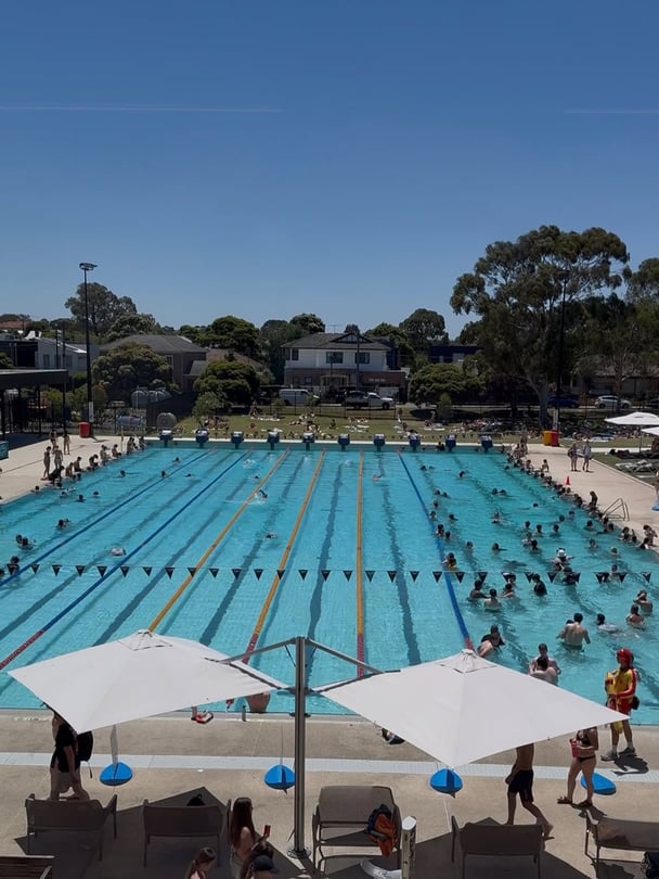 A top-down view of Northcote pool.