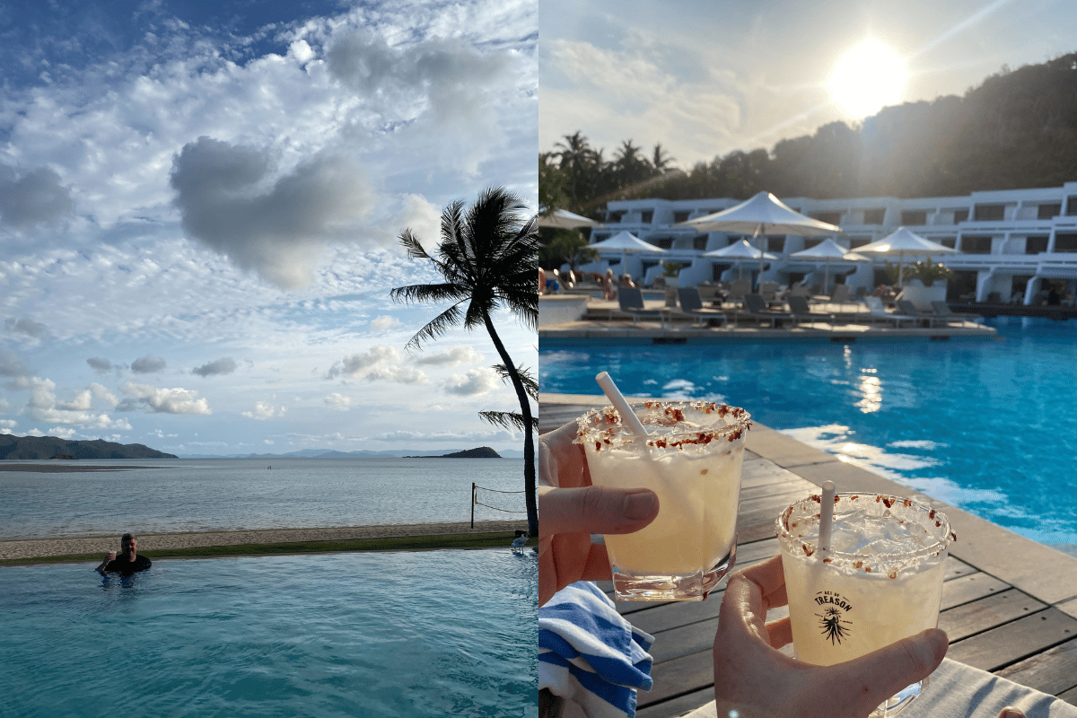 Hayman Island's infinity pool and Hayman pool. 