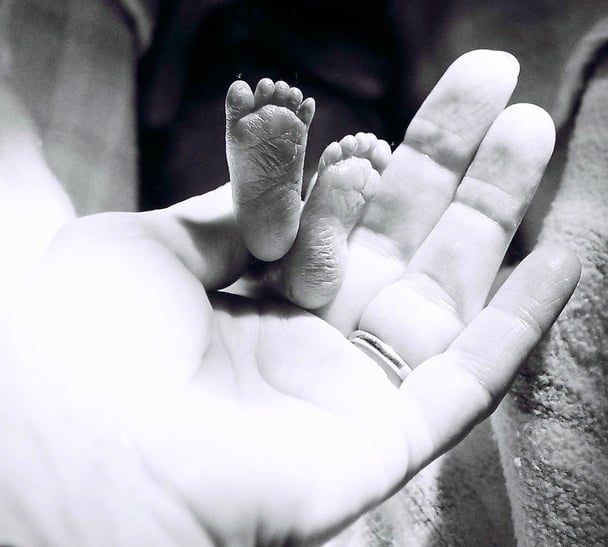 photo of a baby's feet at 23 weeks old