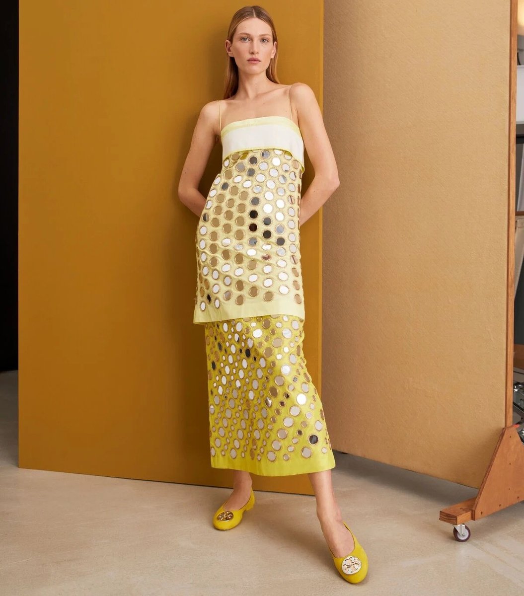 Tory Burch’s viral mirror dress — inspired by a centuries-old South Asian embroidery technique.
