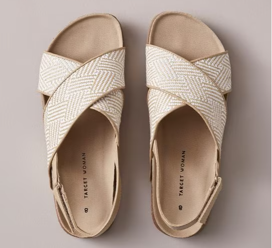 Target Fiona Crossover Sandals white and tan. 