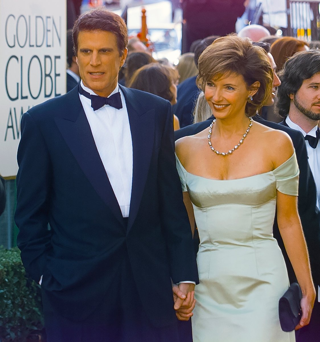 Ted Danson and Mary Steenburgen at the 1996 Golden Globe Awards. Image: Getty.