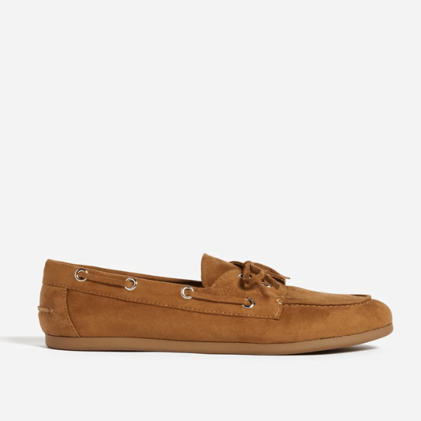 microsuede lining boat shoe in brown from Sportsgirl