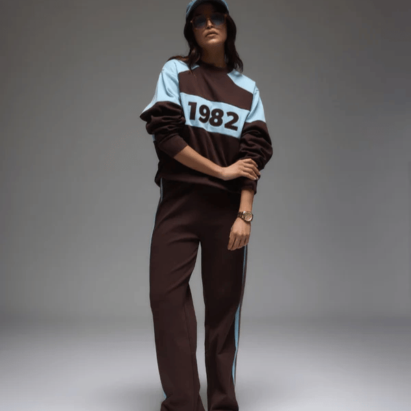 woman wearing knit sweater and pants from Araminta James
