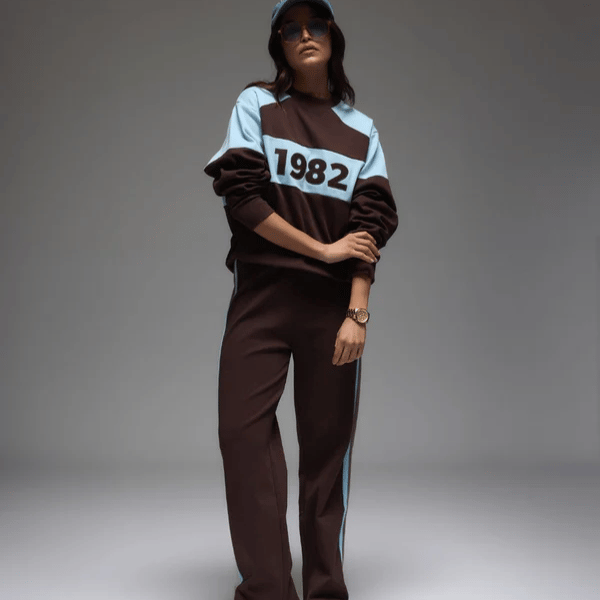 woman wearing knit sweater and pants from Araminta James