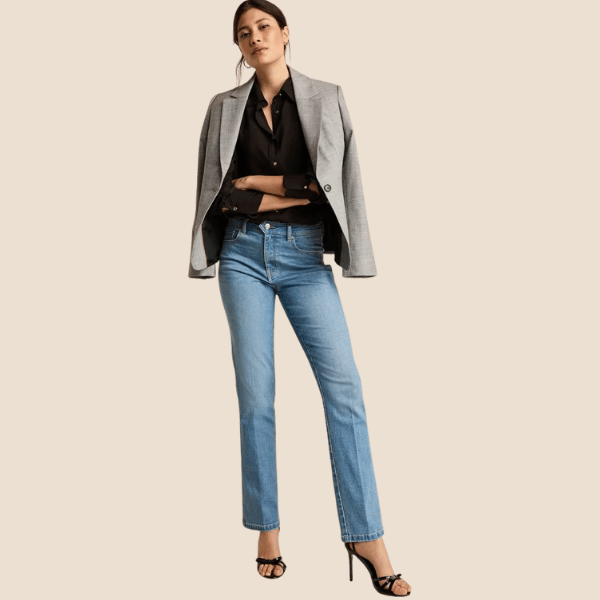 straight leg jeans in blue from Next