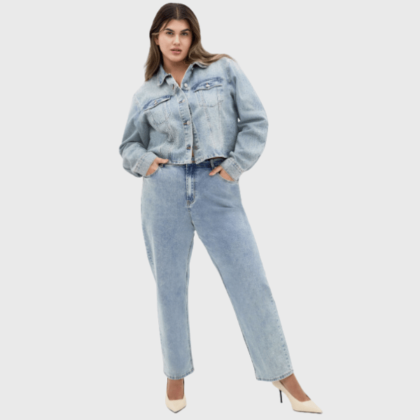 high rise jeans in light wash from City Chic