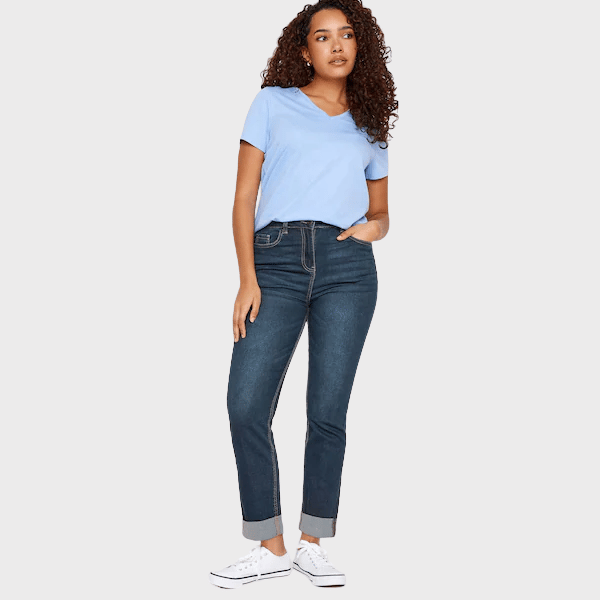 cigarette-style blue jeans from M&Co