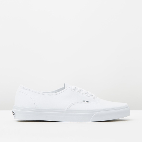 woven white canvas upper sneaker from Vans