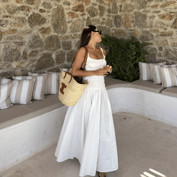 sleeveless white cotton midi dress from Dissh