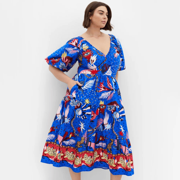 v-neckline sleeve dress from City Chic