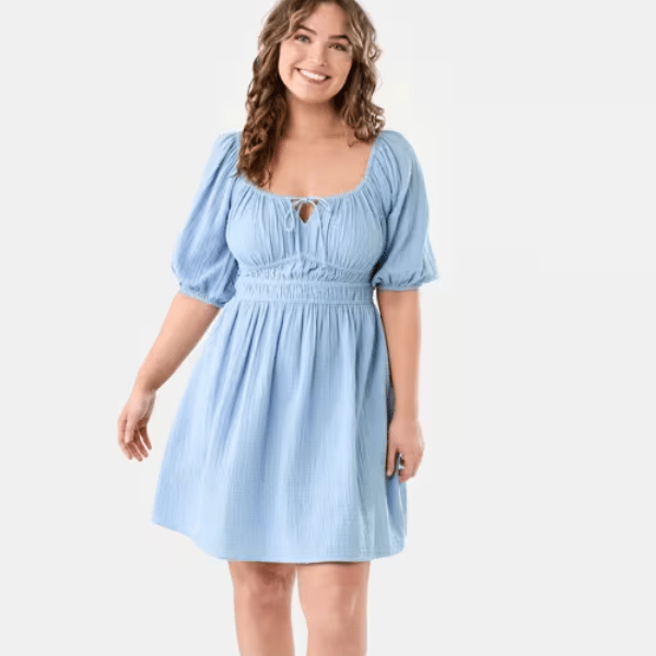 square neck with tie mini dress from Kmart