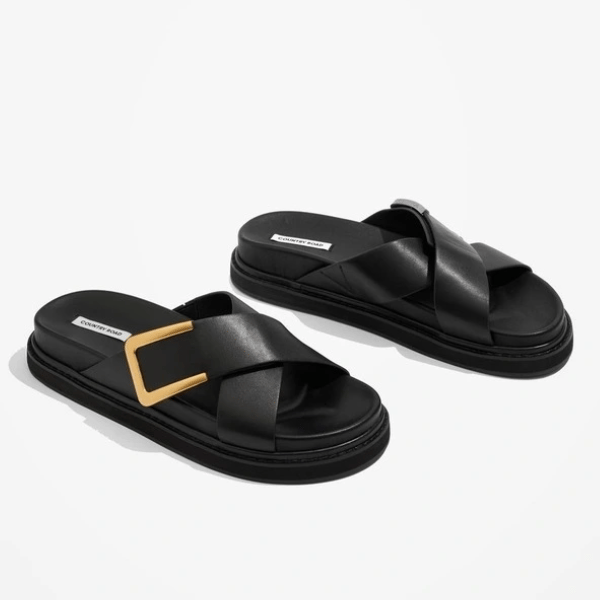 smooth buckle detailing crossover sandals from Country Road