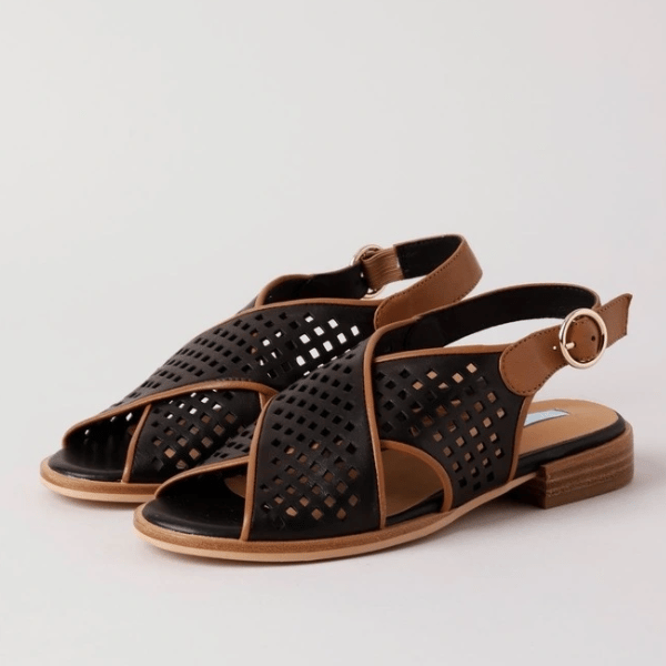 leather crossover sandals from Zazou