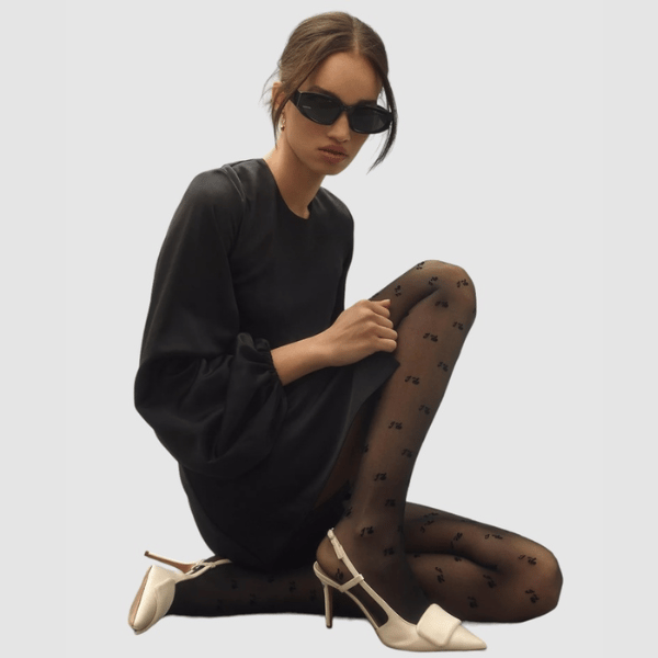 velvet flocking design tights from High Heel Jungle