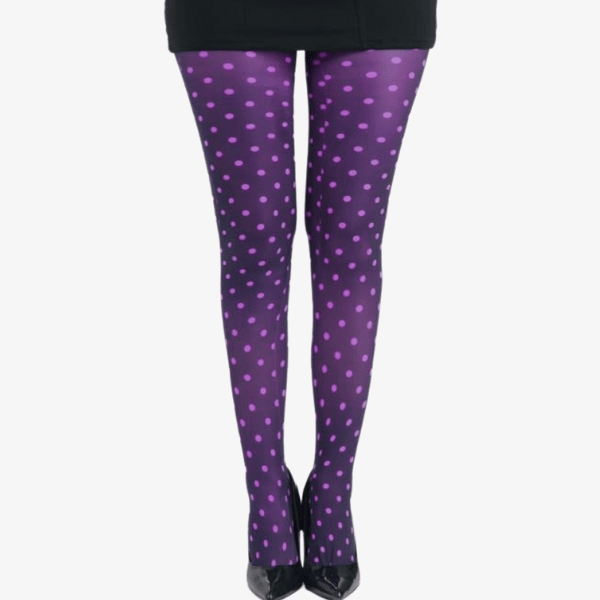 purple polka dot tights from plussizebras