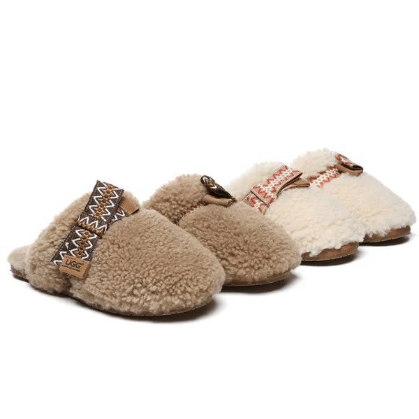 sheepskin wool with bow slippers from Australian Shepherd
