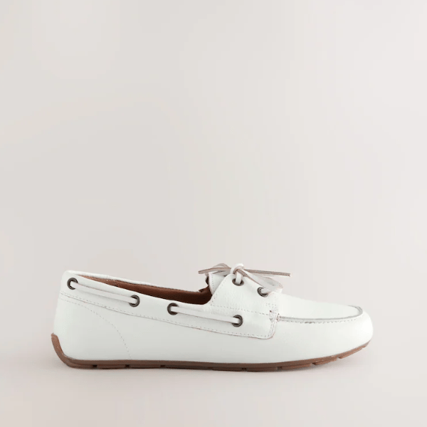 white suede leather boat shoe from Next Autralia