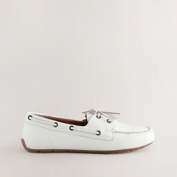 white suede leather boat shoe from Next Autralia
