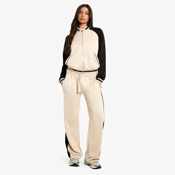 woman wearing tracksuit from boohoo