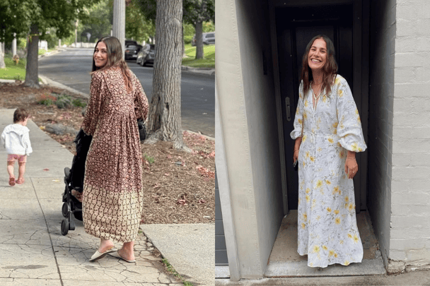 Writer Tamara Holland styles maxidresses.