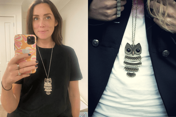 The 2010-era owl necklace.