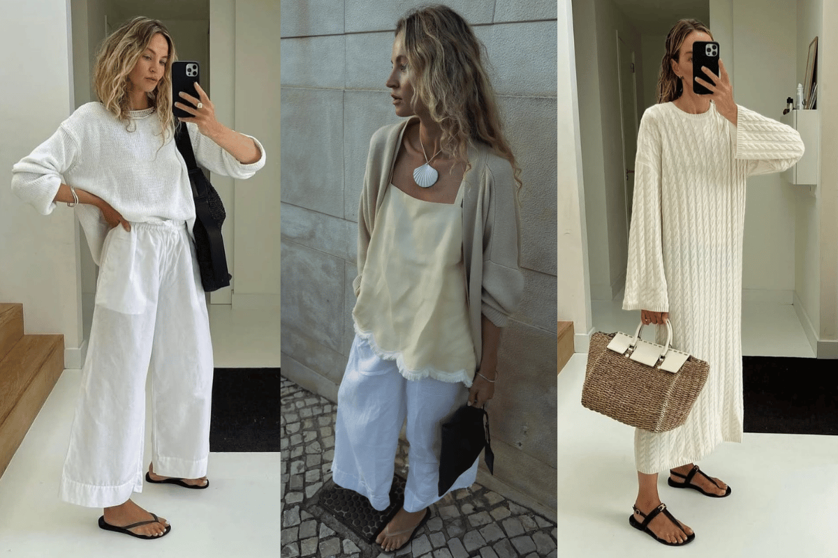Influencer Anouk Yve in 'lazy luxury' outfits.