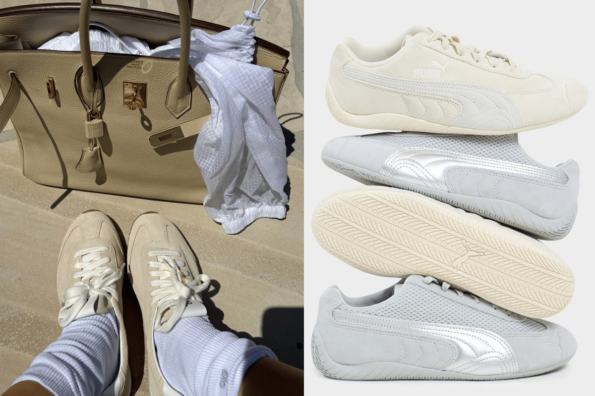 Elsa Hosk and Stylerunner share images of soft suede sneakers.