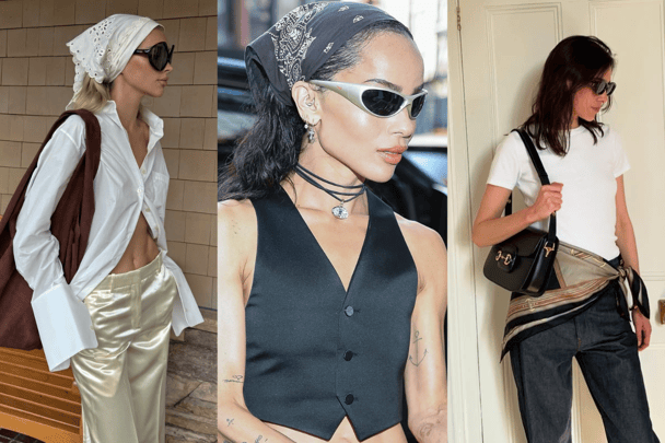 Elsa Hosk, Zoe Kravitz and Alexa Chung wear scarves and bandanas their way in 2025