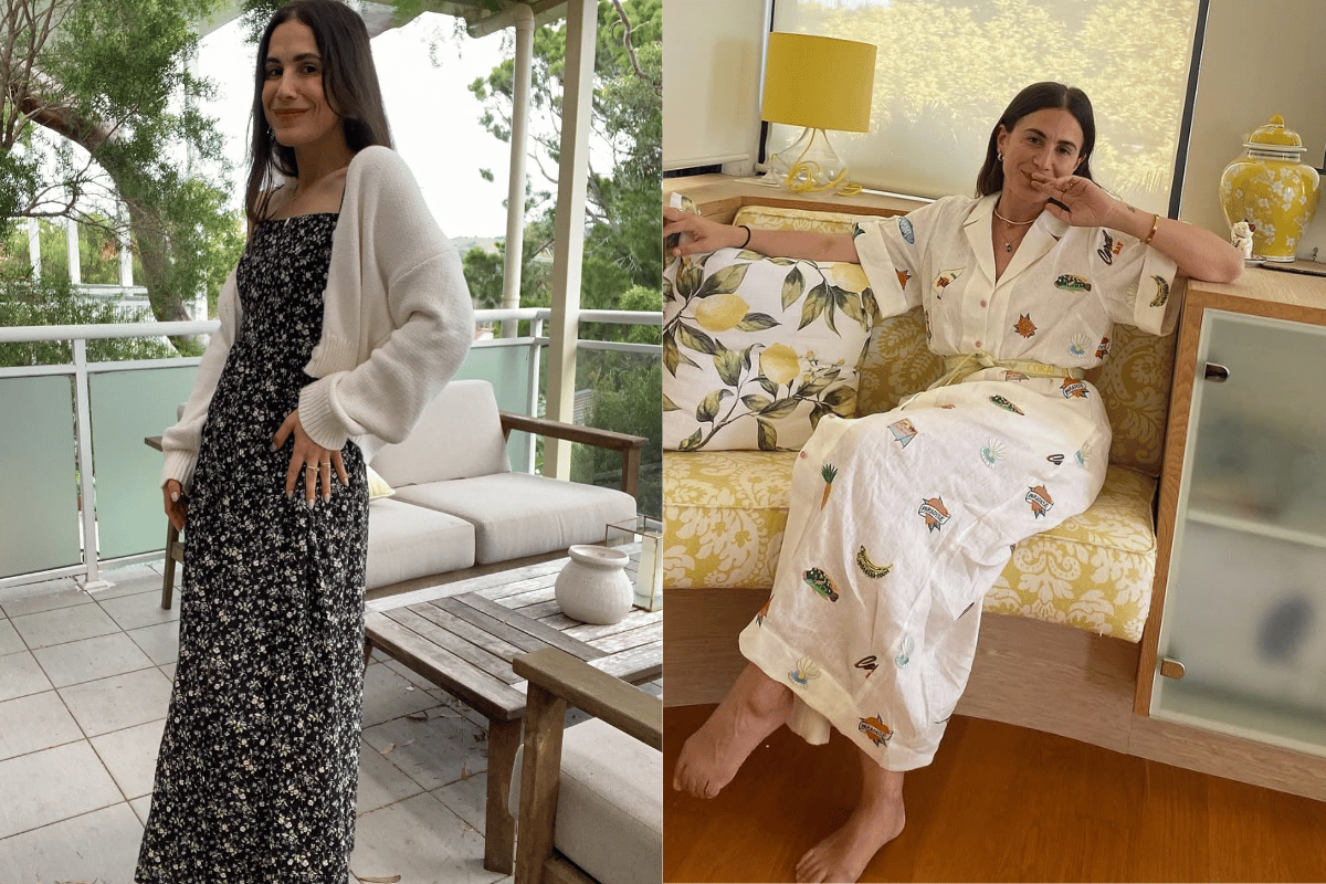 Author wears comfortable maxi dresses.