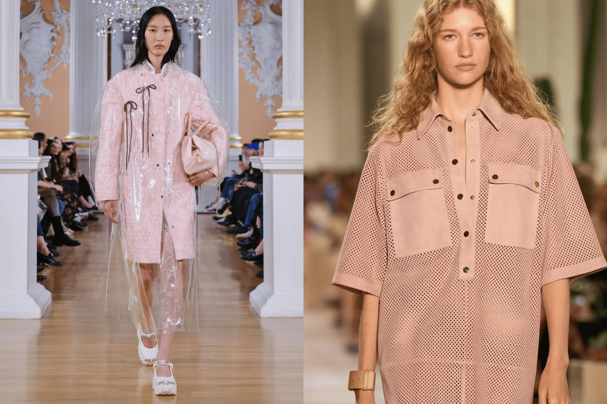 Powder pink looks at Simone Rocha and Michael Kors Collection. 