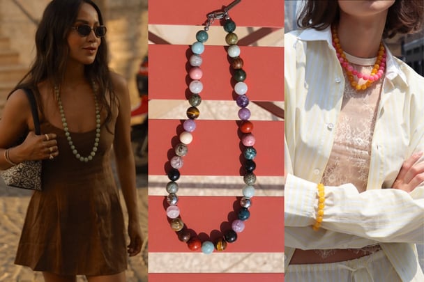 Coloured beads are the perfect summer adornment.