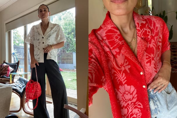 Wearing resort shirts from Morrison and Alemais.