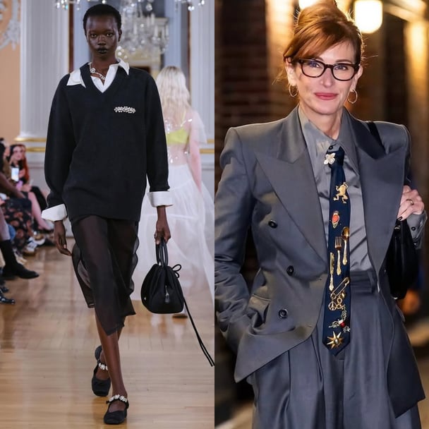  Jewelled brooches appeared on the runway at Simone Rocha, while celebrities including Julia Roberts have been incroporating vintage brooches into their looks.