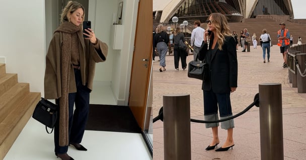 Influencers Anouk Vye anf Natalie Jacobson with sleek black bags