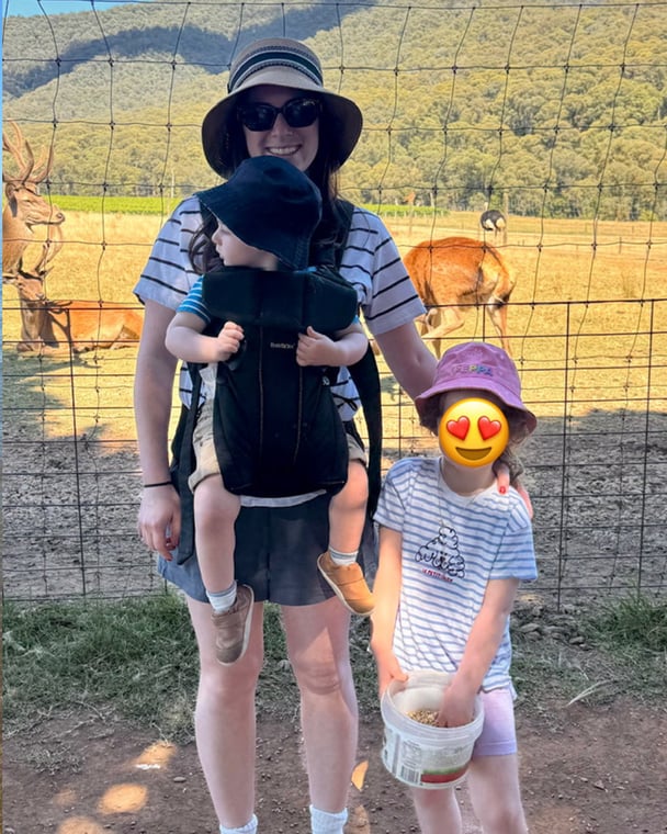 Ali Berg with her kids.