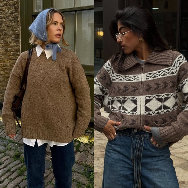 Cosy knitwear is trending.